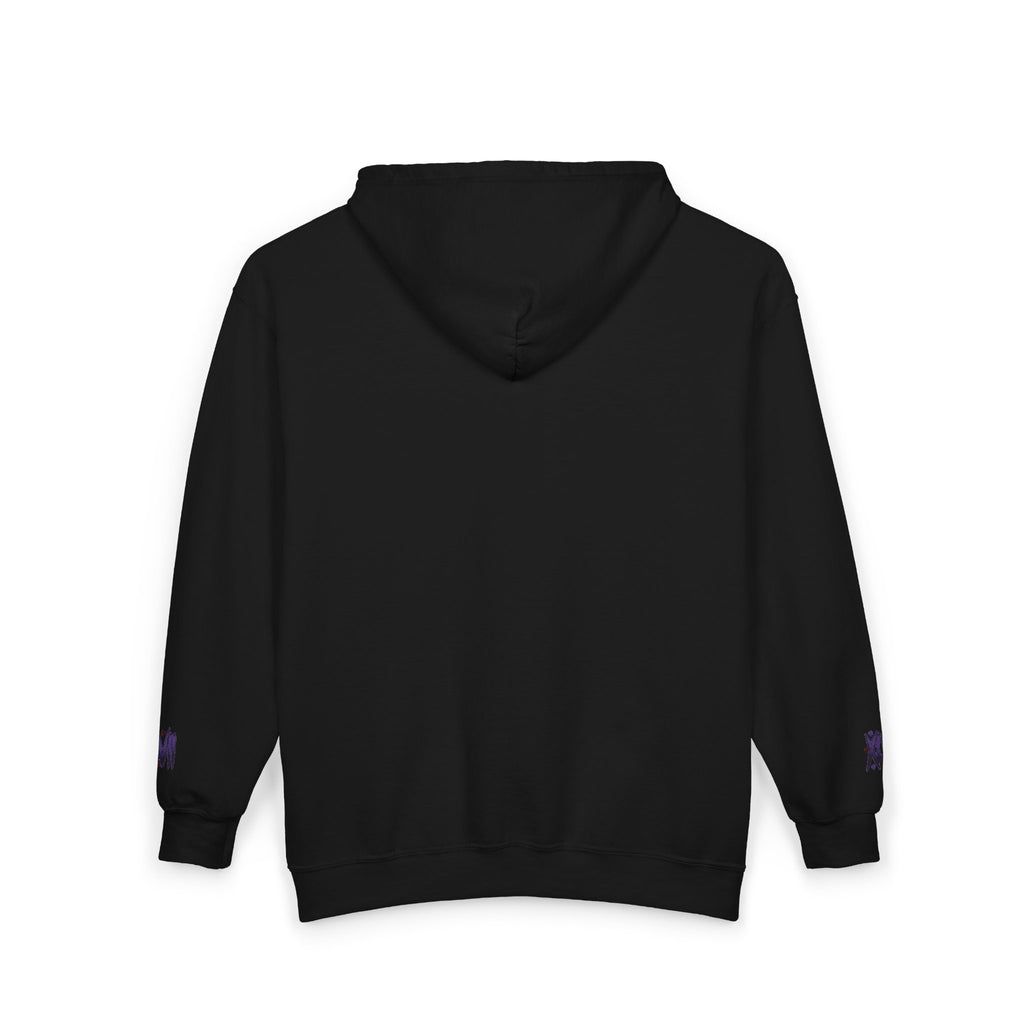 Black Full-Zip Hoodie 'XLVII' Minimal Embroidered Chest 1ST EDITIØN — Casual Streetwear Zip-Up