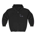 Black Full-Zip Hoodie 'XLVII' Minimal Embroidered Chest 1ST EDITIØN — Casual Streetwear Zip-Up