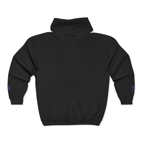 Black Full-Zip Hoodie 'XLVII' Minimal Embroidered Chest 1ST EDITIØN — Casual Streetwear Zip-Up