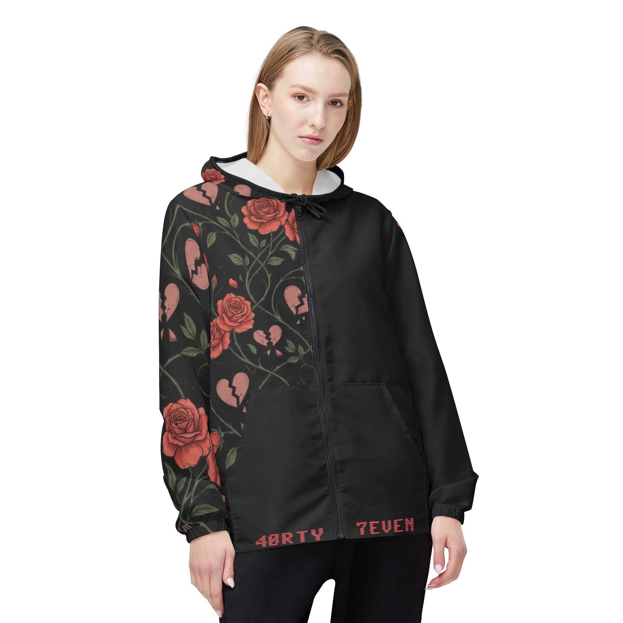 XLVII (Rose Heart) Windbreaker – Gothic Hooded Windbreaker 1ST EDITIØN