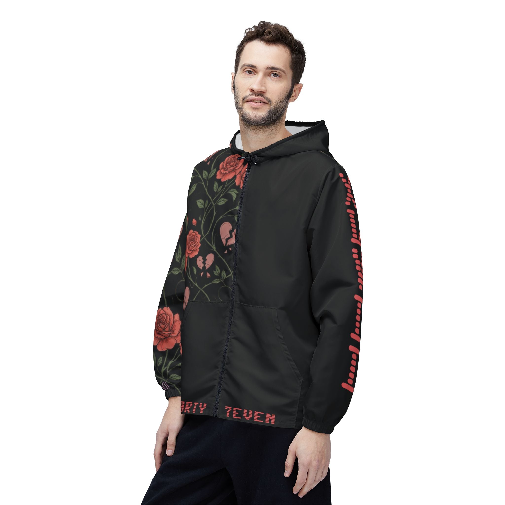 XLVII (Rose Heart) Windbreaker – Gothic Hooded Windbreaker 1ST EDITIØN