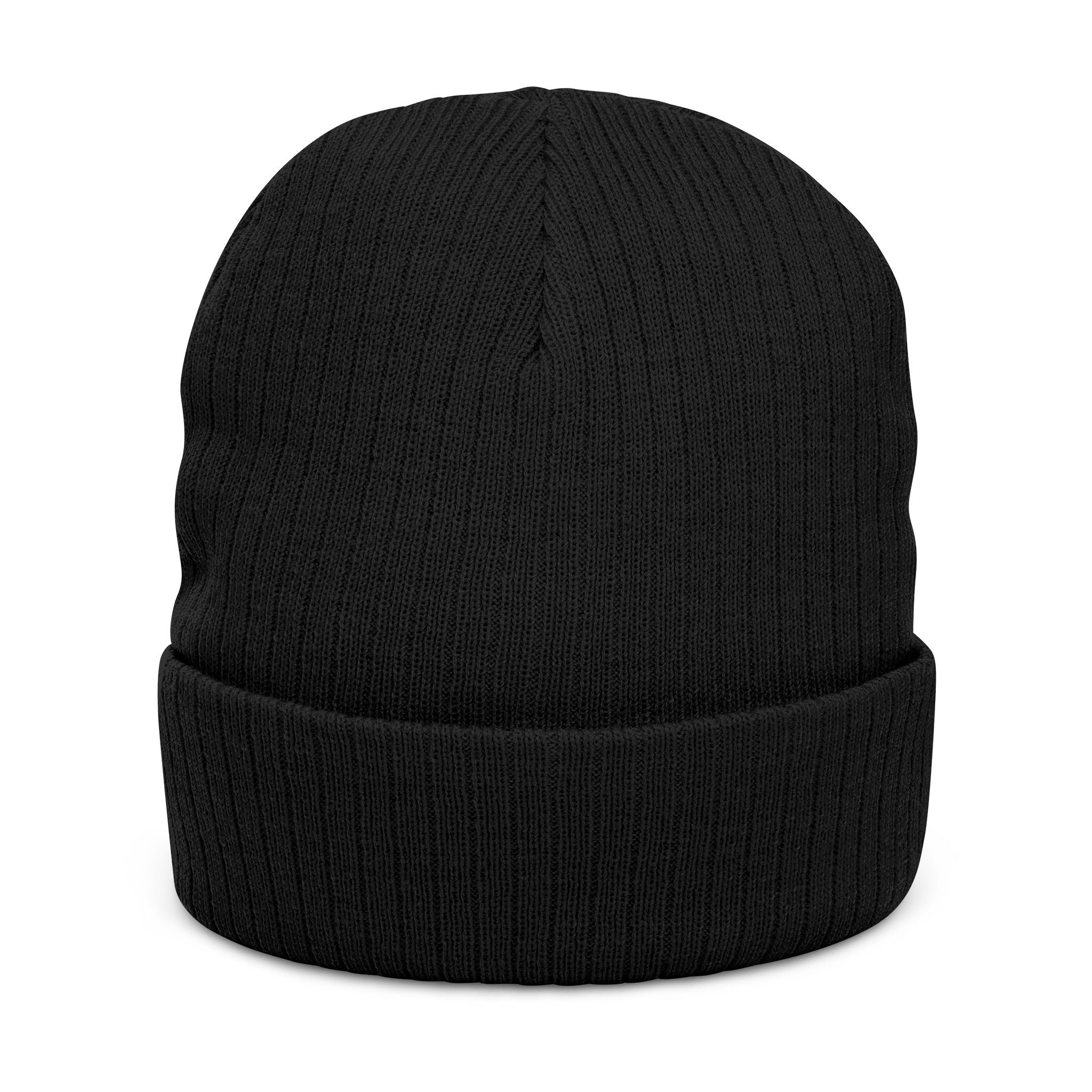 Embroidered 'XLVII' Ribbed Knit Beanie 1ST EDITIØN