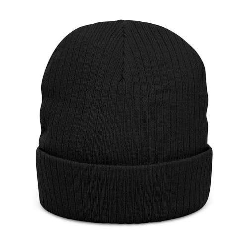 Embroidered 'XLVII' Ribbed Knit Beanie 1ST EDITIØN