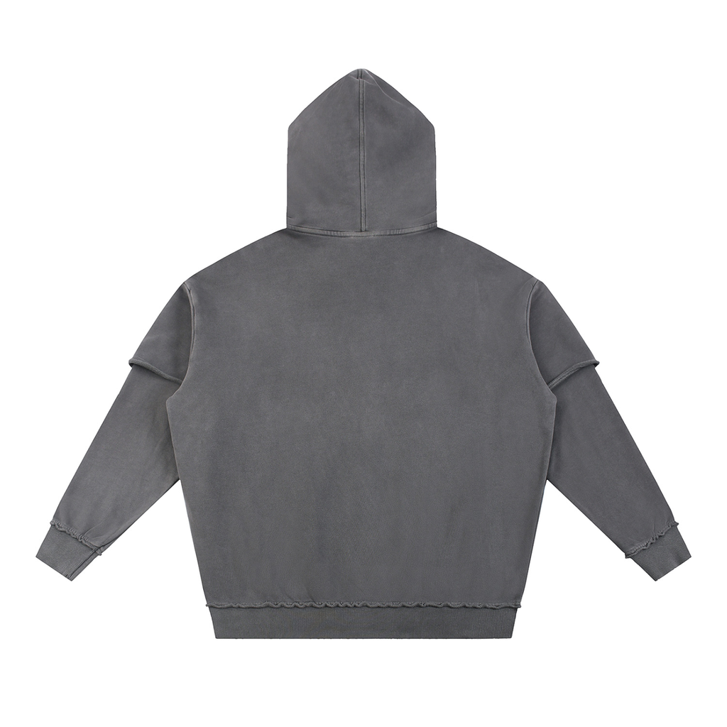 hoodie,layered,black,xlvii,washed,fade,doublelayer,allsize