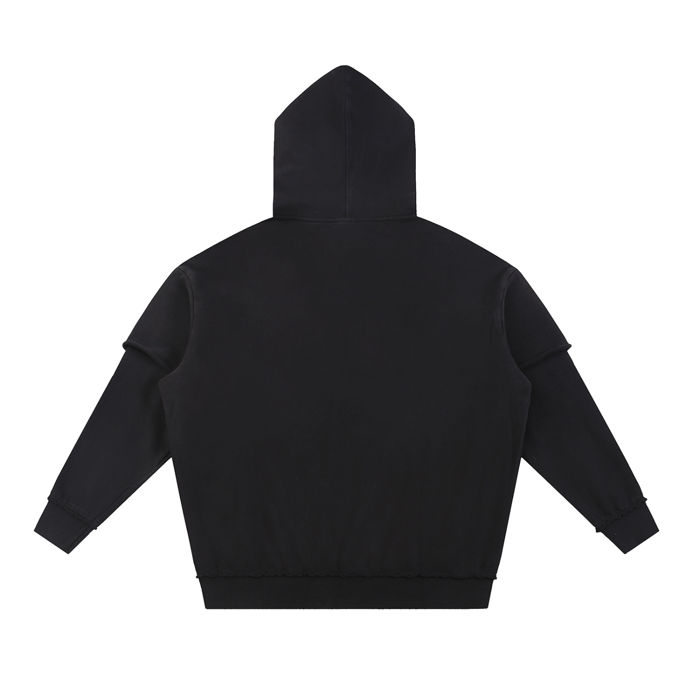 hoodie,layered,black,xlvii,washed,fade,doublelayer,allsize